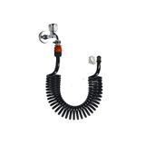 PLASYAY Spiral Wc Taharet Hortum Matik Wc Banyo Yıkama Seti Kelepçe Adaptörlü Siyah Inci 1.5 Metre
