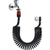 PLASYAY Spiral Wc Taharet Hortum Matik Wc Banyo Yıkama Seti Kelepçe Adaptörlü Siyah Inci 2.5 Metre