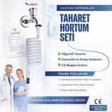 Plasyay Spiral Wc Taharet Hortumu Duvar Sabitlemeli Plastik Kelepçeli Yeni Ürün 120 Cm - Beyaz