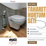 Plasyay Spiral Wc Taharet Hortumu Duvar Sabitlemeli Plastik Kelepçeli Yeni Ürün 120 Cm Gri