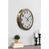 Platin 36 Cm Eskitme Metal Standart Duvar Saati Kahverengi
