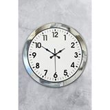 Platin 36 Cm Krom Metal Standart Duvar Saati Gümüş
