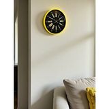 Platin 36 Cm Sarı Modern Duvar Saati