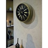 Platin 40 Cm Metal Antik Roma Eskitme Duvar Saati Kahverengi