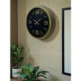 Platin 40 Cm Metal Eskitme Vintage Duvar Saati Kahverengi