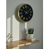 Platin 40 Cm Metal Vintage Roma Rakamlı Duvar Saati Kahverengi