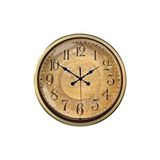 Platin 52 Cm Eskitme Metal Retro Duvar Saati Kahverengi