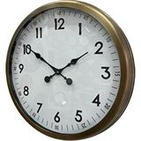 Platin 60 Cm Eskitme Metal Dekoratif Duvar Saati Kahverengi