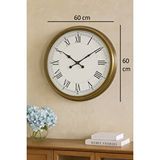 Platin 60 Cm Eskitme Metal Retro Duvar Saati Kahverengi