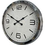 Platin 60 Cm Krom Metal Dizayn Duvar Saati Gümüş