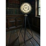 Platin Antik Görünümlü Eskitme Tripod Ayaklı Saat Kahverengi