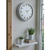 Platin Beyaz Zarafet 40 Cm Metal Duvar Saati