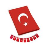 Platin Büyük Boy Ipli Türk Bayrağı
