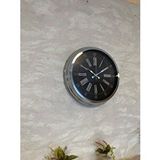 Platin Dark Elegance 40 Cm Metal Krom Duvar Saati Gümüş