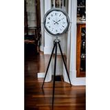 Platin Elegance Desenli Tripod Ayaklı Saat Gümüş