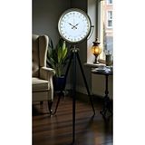 Platin Eskitme 24 Saat Göstergeli Özel Tasarım Tripod Ayaklı Saat Kahverengi