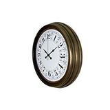 Platin Eskitme Motifli 40 Cm Metal Duvar Saati Kahverengi