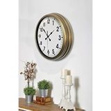Platin Eskitme Standart 40 Cm Metal Klasik Duvar Saati Kahverengi