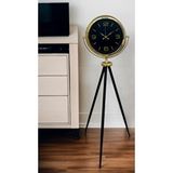Platin Gold Dekoratif Tasarım Tripod Ayaklı Saat Altın