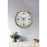 Platin Gold Lüks 40 Cm Metal Modern Duvar Saati Altın