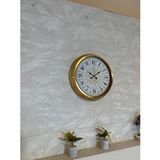 Platin Gold Zarif 40 Cm Metal Duvar Saati Altın