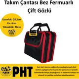 Platin Hırdavat El Tipi Takım Çantası Bez Fermuarlı Çift Gözlü PLT2800051