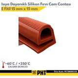 Platin Hırdavat Isıya Dayanıklı Silikon Fırın Cam Contası E Fitil ( 10 Metre - 15x15