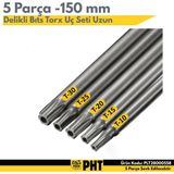Platin Hırdavat Mıknatıslı Delikli Bıts Torx Uç Seti Uzun Boy 150MM - 5 PARÇA