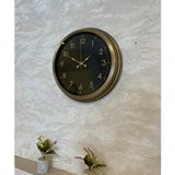Platin İhtişam Eskitme 40 Cm Metal Duvar Saati Kahverengi