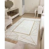Platin Kare Gold Kaymaz Tabanlı Halı Yolluk Makinede Yıkanabilir