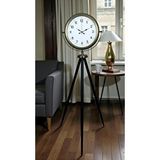 Platin Klasik Eskitme Tripod Ayaklı Saat Kahverengi