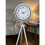 Platin Klasik Rakamlı Beyaz Tripod Ayaklı Saat