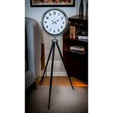 Platin Krom Dekoratif Tasarım Tripod Ayaklı Saat Gümüş