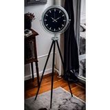 Platin Krom Prime Modern Tripod Ayaklı Saat Gümüş