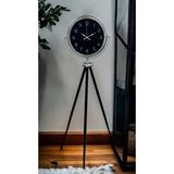Platin Krom Zarif Tripod Ayaklı Saat Gümüş