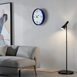 Platin Lacivert Çerçeveli Beyaz Kadran 36 Cm Duvar Saati