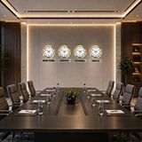 Platin Luxtime Gold Series 36 Cm 4 Lü Tabelalı Dünya Duvar Saati Altın