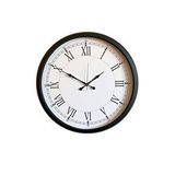 Platin Modern 52 Cm Black ve White Roma Rakamlı Metal Duvar Saati Siyah