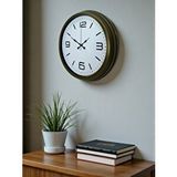 Platin Modern Tasarım Eskitme 40 Cm Metal Duvar Saati Kahverengi