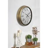 Platin Retro Modern Roma Rakamlı 40 Cm Metal Duvar Saati Kahverengi