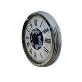 Platin Roma Atlas Silver 60 Cm Çarklı Krom Duvar Saati Gümüş