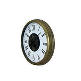 Platin Roma Elegance Eskitme 60 Cm Çarklı Duvar Saati Kahverengi