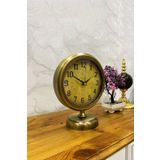 Platin Saat 25x20 Cm Eskitme Metal Lüks Masa Saati