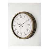 Platin Saat Hediyelik Metal Eskitme Roma Rakamlı Retro Duvar Saati 40 Cm