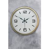 Platin Saat Hediyelik Ofis Salon Eskitme Metal Klasik Duvar Saati 40 Cm