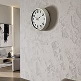 Platin Sade Tasarım Beyaz 40 Cm Metal Duvar Saati