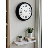 Platin Sade ve Şık Siyah 40 Cm Metal Dekoratif Duvar Saati