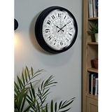 Platin Şaheser Tasarım Zarif Desenli 40 Cm Metal Duvar Saati Siyah