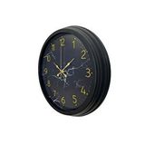 Platin Siyah 40 Cm Mermer Desenli Metal Duvar Saati