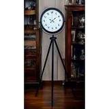 Platin Siyah Arap Rakamlı Sıradışı Tasarım Tripod Ayaklı Saat